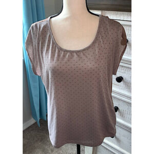 Tea N Rose Short Sleeve Sheer Blouse- L